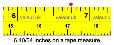 6 40/54 inches on a tape measure