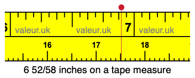 6 52/58 inches on a tape measure
