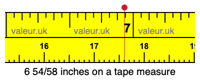 6 54/58 inches on a tape measure