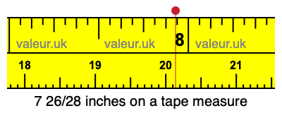 7 26/28 inches on a tape measure