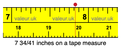 7 34/41 inches on a tape measure