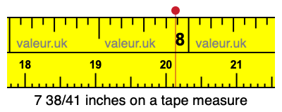 7 38/41 inches on a tape measure