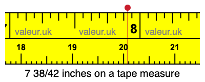 7 38/42 inches on a tape measure