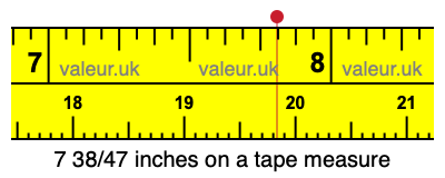 7 38/47 inches on a tape measure