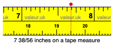 7 38/56 inches on a tape measure