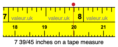 7 39/45 inches on a tape measure