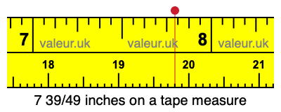 7 39/49 inches on a tape measure