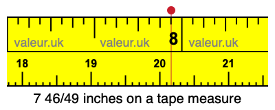 7 46/49 inches on a tape measure