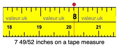 7 49/52 inches on a tape measure