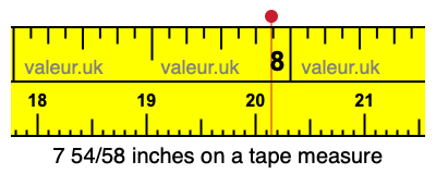 7 54/58 inches on a tape measure