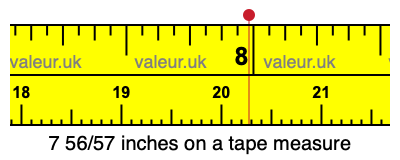 7 56/57 inches on a tape measure