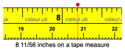 8 11/56 inches on a tape measure