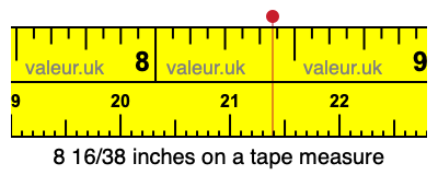 8 16/38 inches on a tape measure