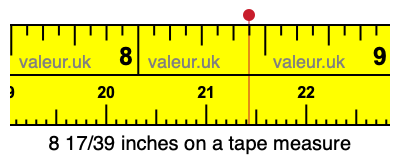 8 17/39 inches on a tape measure