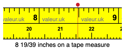 8 19/39 inches on a tape measure