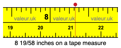 8 19/58 inches on a tape measure
