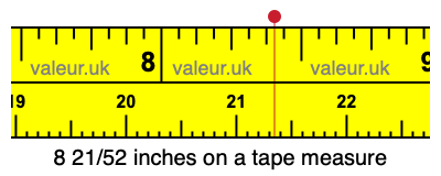 8 21/52 inches on a tape measure