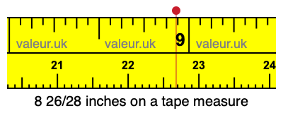 8 26/28 inches on a tape measure