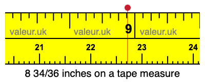 8 34/36 inches on a tape measure
