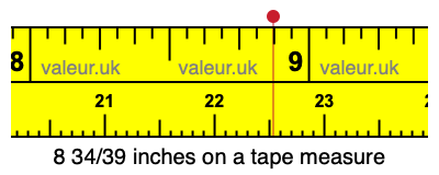8 34/39 inches on a tape measure