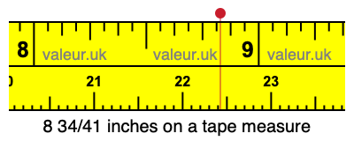 8 34/41 inches on a tape measure 8 34/41 inches on a tape measure