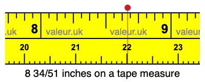 8 34/51 inches on a tape measure