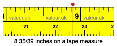 8 35/39 inches on a tape measure