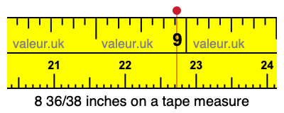 8 36/38 inches on a tape measure