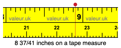 8 37/41 inches on a tape measure