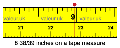 8 38/39 inches on a tape measure