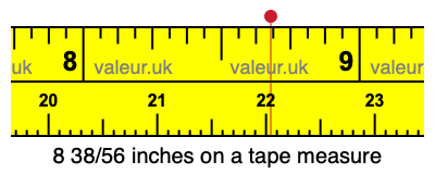8 38/56 inches on a tape measure