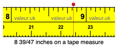 8 39/47 inches on a tape measure
