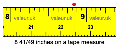 8 41/49 inches on a tape measure