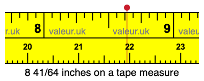 8 41/64 inches on a tape measure