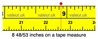 8 48/53 inches on a tape measure