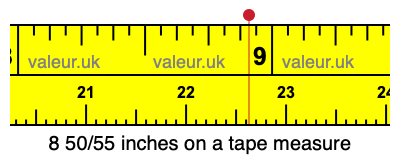 8 50/55 inches on a tape measure