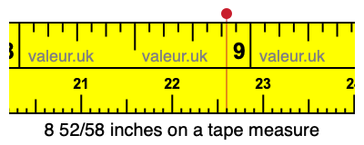 8 52/58 inches on a tape measure