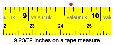 9 23/39 inches on a tape measure