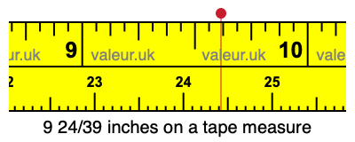 9 24/39 inches on a tape measure