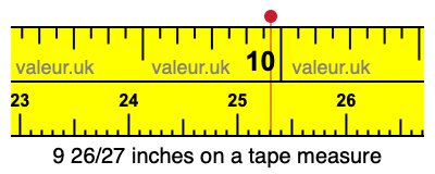 9 26/27 inches on a tape measure