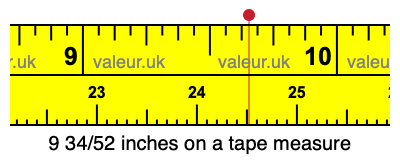 9 34/52 inches on a tape measure