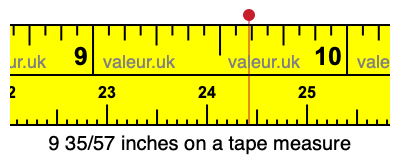9 35/57 inches on a tape measure