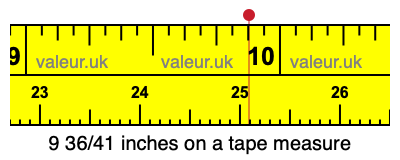 9 36/41 inches on a tape measure