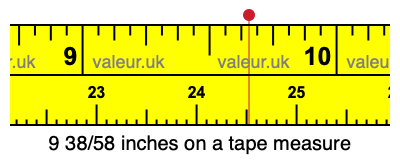 9 38/58 inches on a tape measure