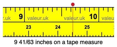 9 41/63 inches on a tape measure