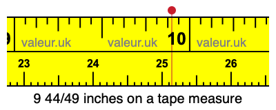 9 44/49 inches on a tape measure