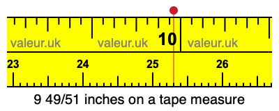 9 49/51 inches on a tape measure
