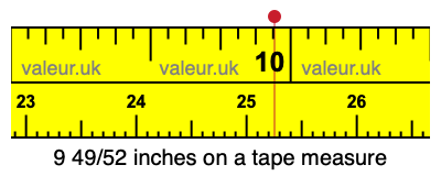 9 49/52 inches on a tape measure