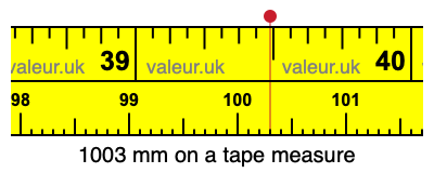 1003 millimeters on a tape measure