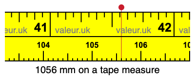 1056 mm on a tape measure 1056 millimeters on a tape measure